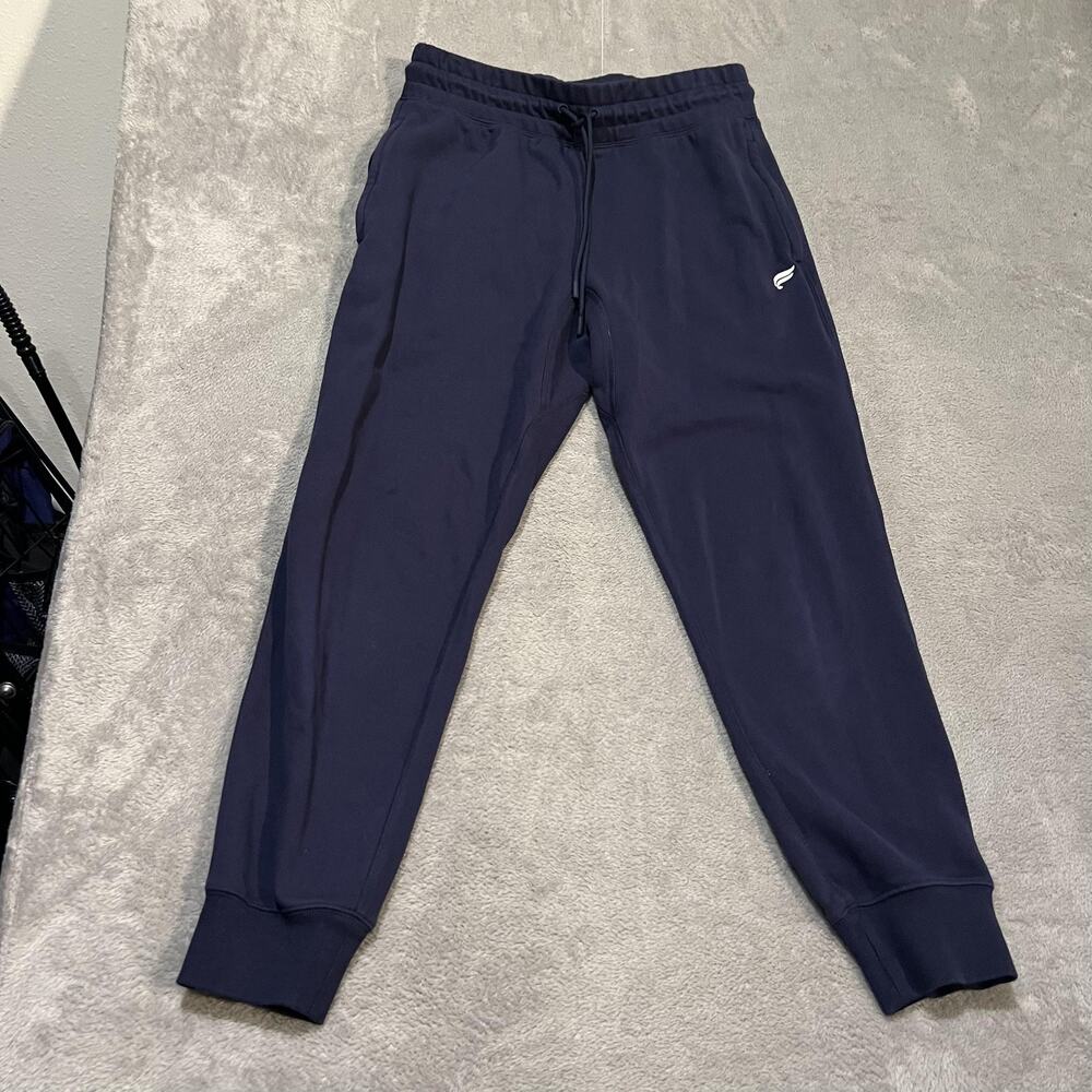 Fabletics Year Round Terry Jogger Mens Medium Blue Fleece Sweatpants Athletic